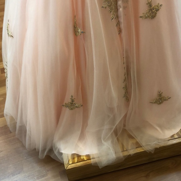 Rose prom dress with multi color rhinestones - Picture 6 of 8